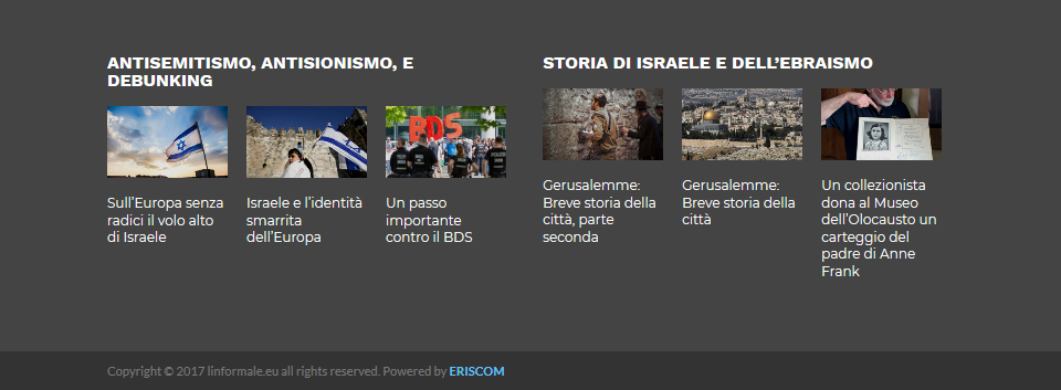 Sito web in wordpress per Giornale Online - Footer Giornale Online