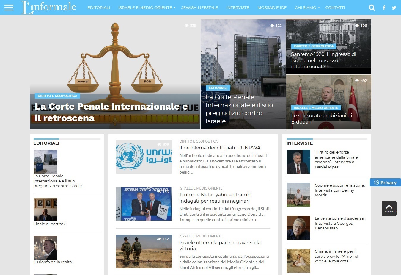 Sito web in wordpress per Giornale Online - Homepage Giornale 