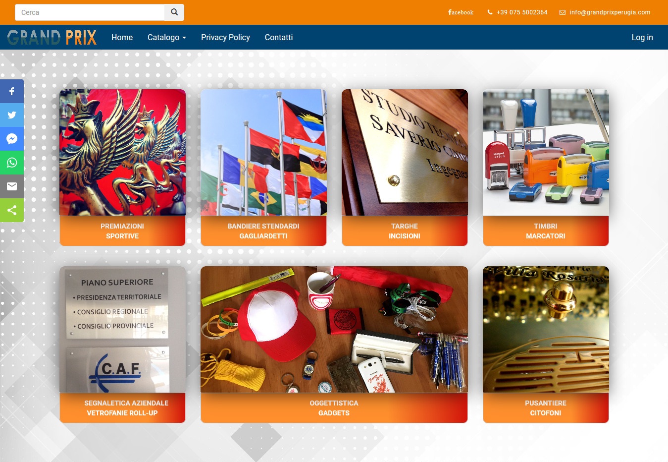 Sito web catalogo on line per negozio reale - Categorie 1