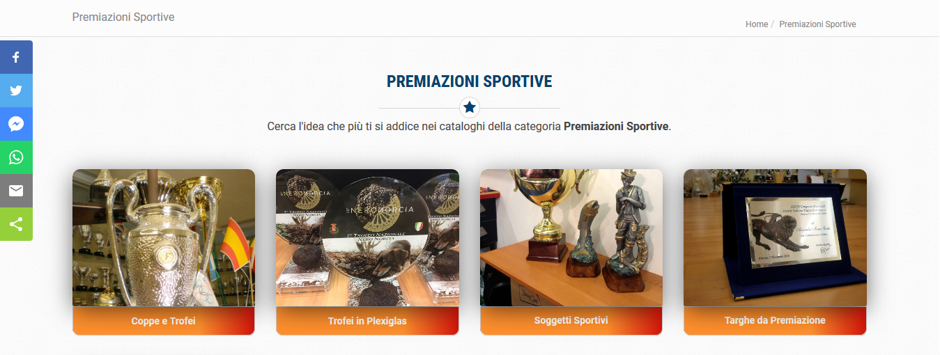 Sito web catalogo on line per negozio reale - Sottocategorie 1