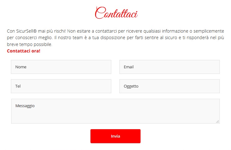 Sito web promozionale per marchi e prodotti - Contatti